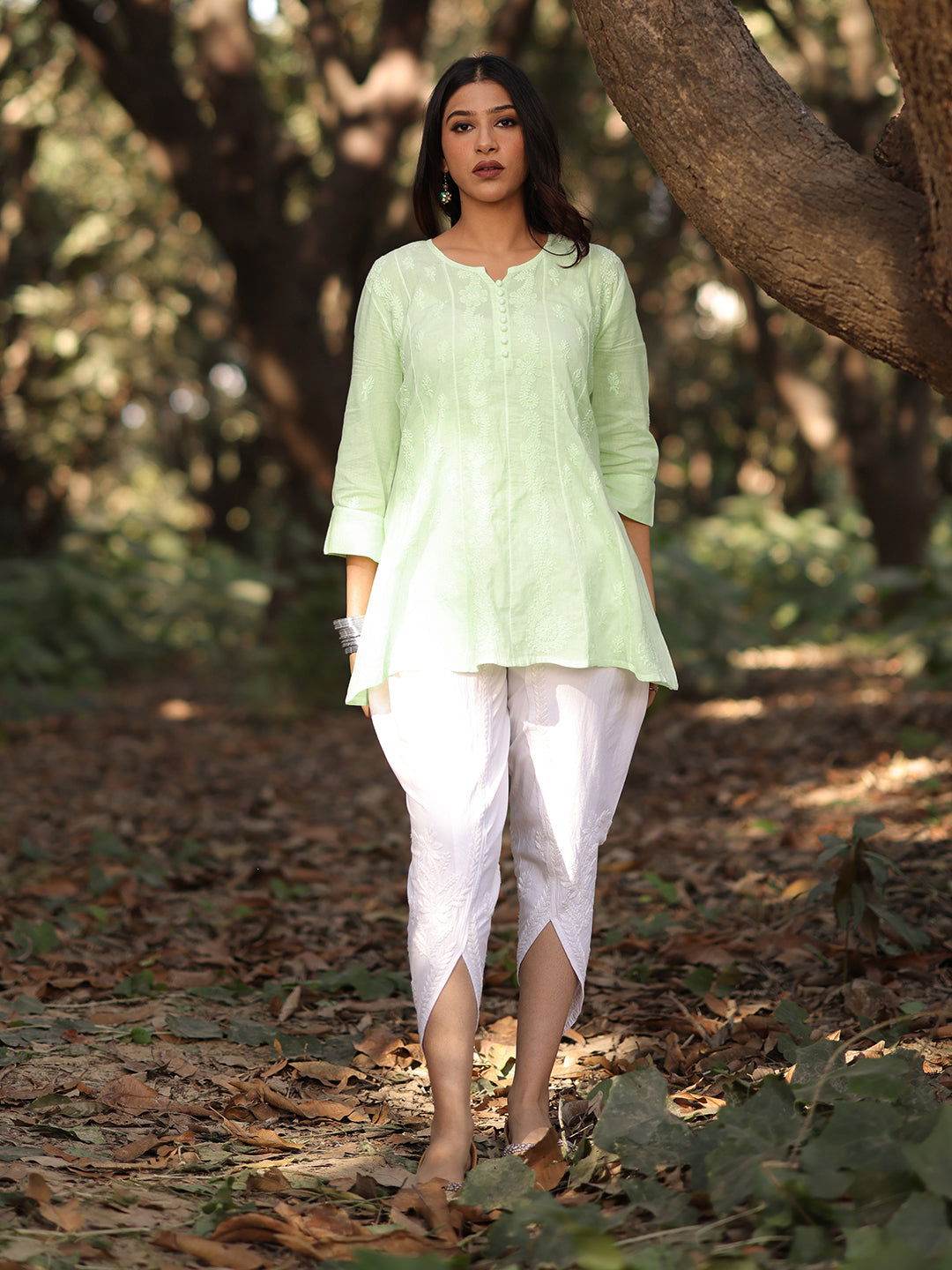 MASOOMA Chikankari Mul Anarkali Top - KRI CHIKANKARI